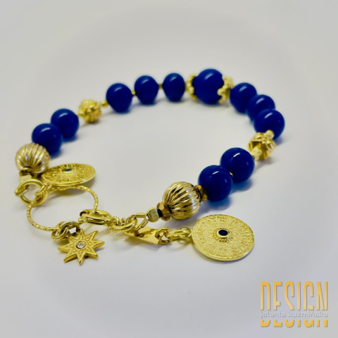 Bransoletka z lapisu lazuli w srebrze złoconym Bransoletka z lapisu lazuli w srebrze złoconym