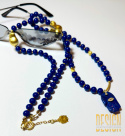 Naszyjnik z lapis lazuli w srebrze złoconym