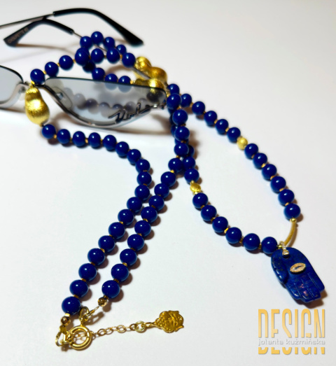 Naszyjnik z lapis lazuli w srebrze złoconym Naszyjnik z lapis lazuli w srebrze złoconym
