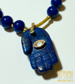 Naszyjnik z lapis lazuli w srebrze złoconym