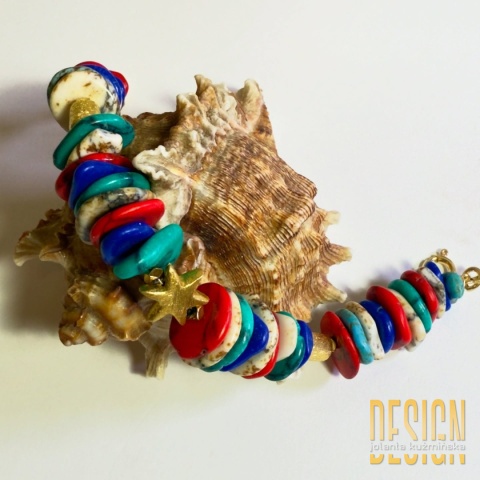 Bransoletka z jaspisów „Rainbow” – srebro złocone 24K Bransoletka z jaspisów „Rainbow” – srebro złocone 24K