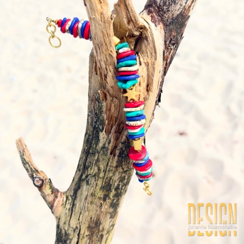 Bransoletka z jaspisów „Rainbow” – srebro złocone 24K Bransoletka z jaspisów „Rainbow” – srebro złocone 24K