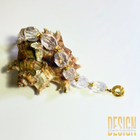 Bransoletka z kwarcu różowego – srebro pozłacane Bransoletka z kwarcu różowego – srebro pozłacane