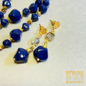 Kolczyki lapis lazuli labradoryt w złoconym srebrze Kolczyki lapis lazuli labradoryt w złoconym srebrze