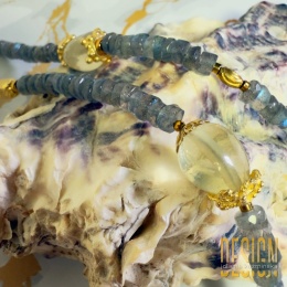 Naszyjnik lapis lazuli, ametyst, labradoryt, cytryn | Kuźmińska Design