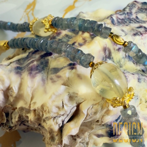 Naszyjnik lapis lazuli, ametyst, labradoryt, cytryn | Kuźmińska Design