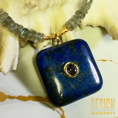 Naszyjnik lapis lazuli, ametyst, labradoryt, cytryn | Kuźmińska Design