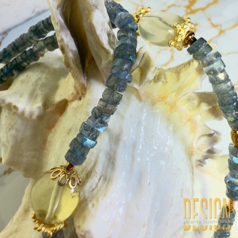 Naszyjnik lapis lazuli, ametyst, labradoryt, cytryn | Kuźmińska Design