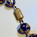 Bransoletka Tesha z kobaltowych japońskich korali – srebro pozłacane 24K