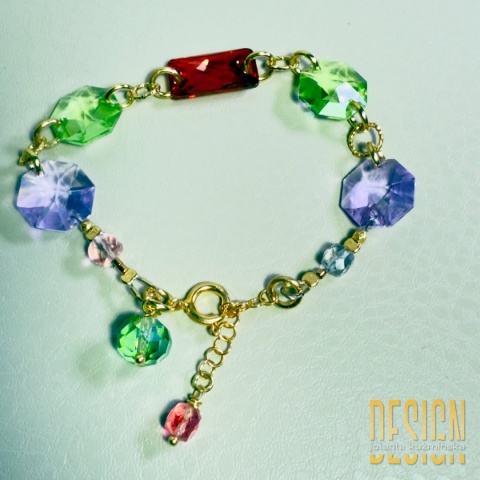 Bransoletka z kryształów Swarovski w złoconym srebrze