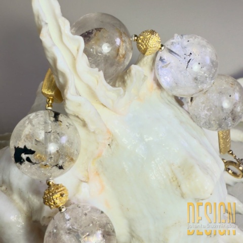 Bransoletka z kwarcu turmalinowego – srebro pozłacane 24k | Kuźmińska Design